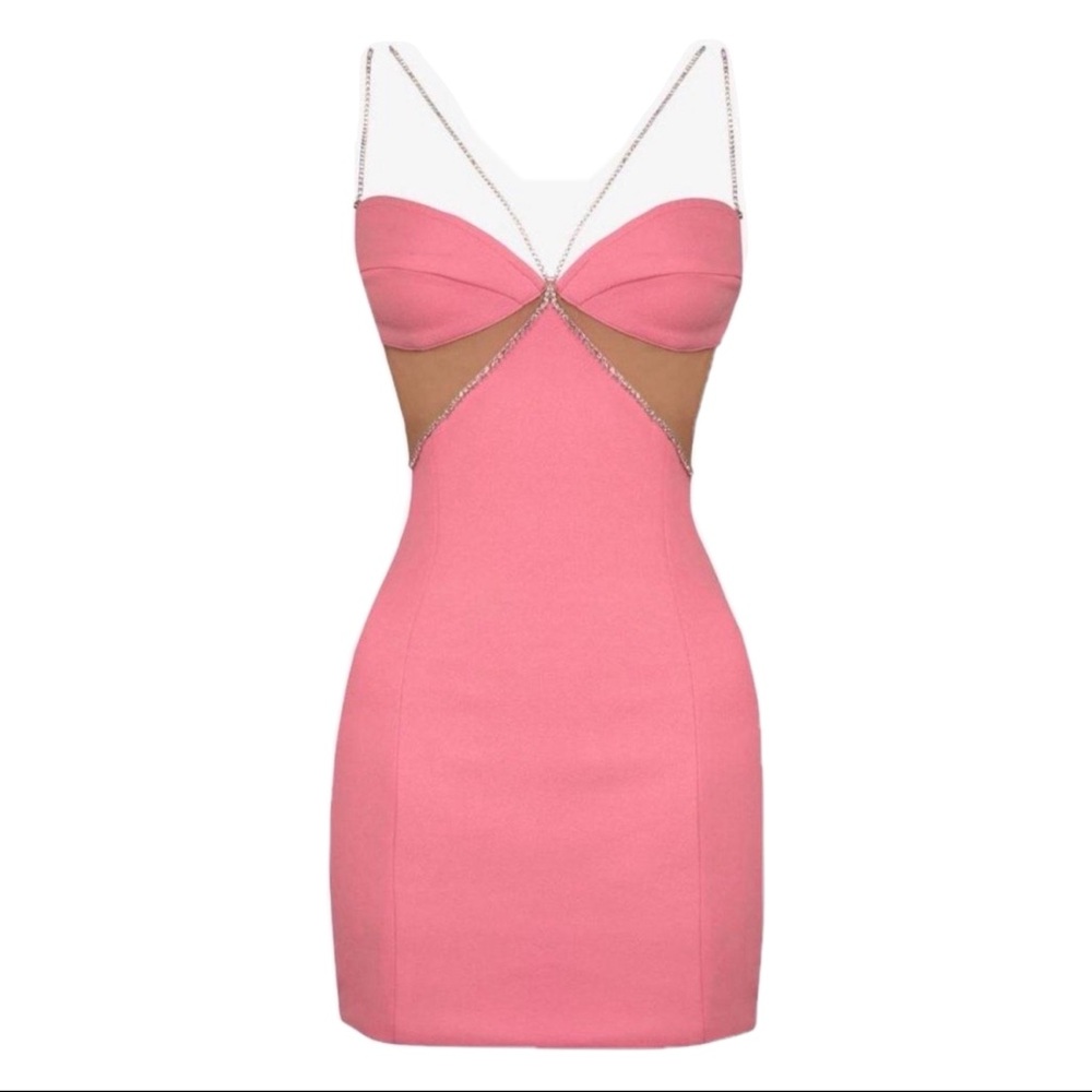 Heiress Beverly Hills Pink Embellished Mini Dress